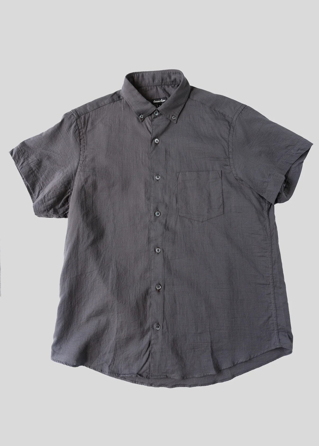 Short Sleeve Single Needle Shirt - Charcoal