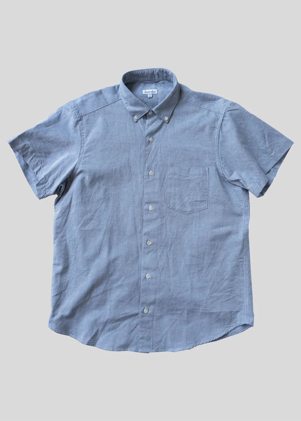 Short Sleeve Single Needle Shirt - Glacier Grey